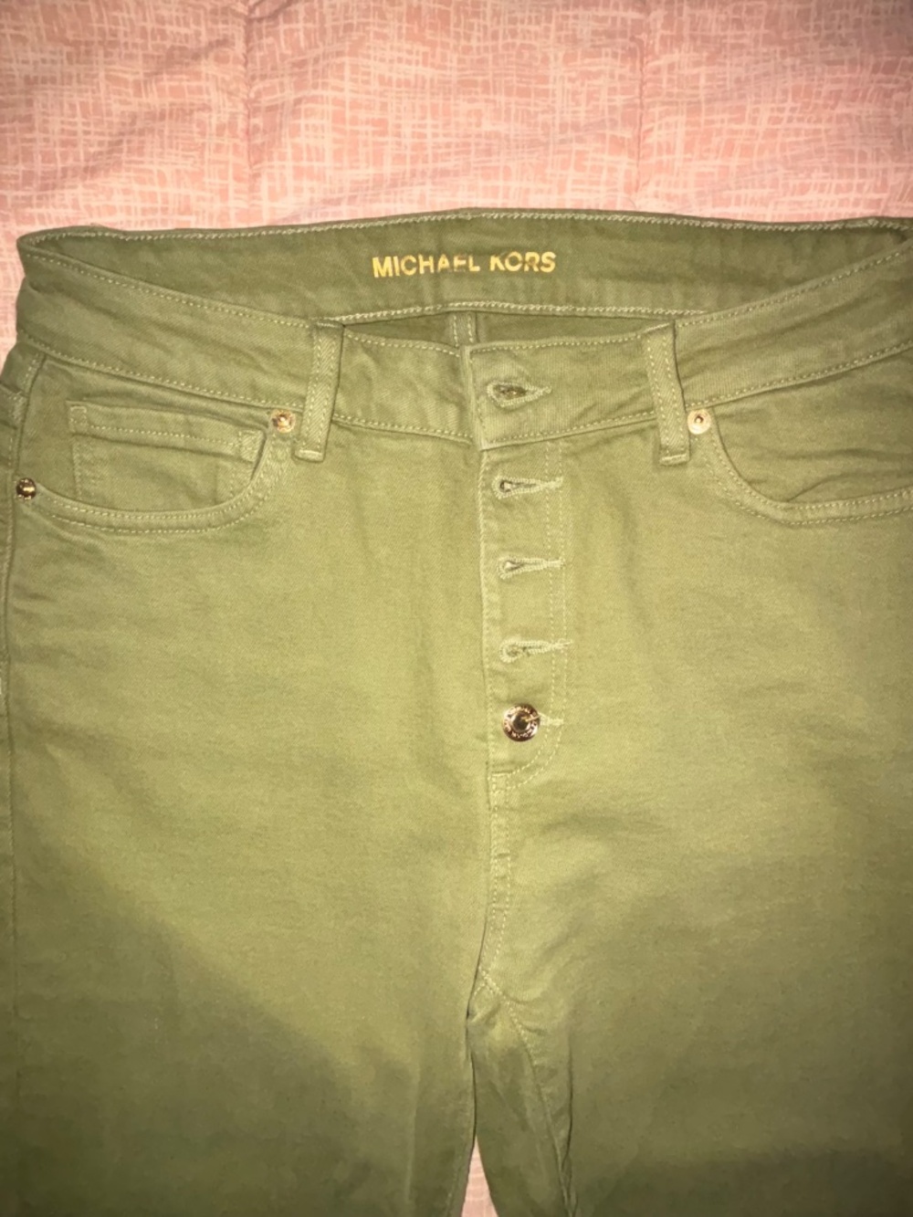 Michael Kors Smokey Olive Crop Flare Jeans